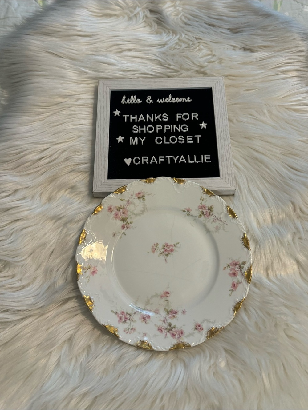 Antique Haviland Limoges France Pink Floral Plate